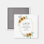 Sonnenblume Eukalyptus Geometric Save the Date Magnet (Vorderseite/Rückseite)