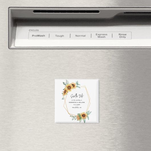 Sonnenblume Eukalyptus Geometric Save the Date Magnet (In Situ (Geschirrspüler))