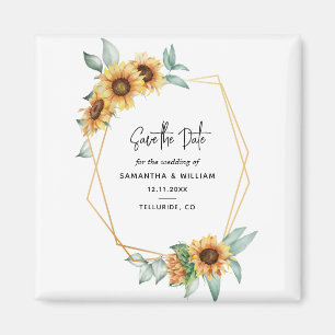 Sonnenblume Eukalyptus Geometric Save the Date Magnet