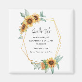 Sonnenblume Eukalyptus Geometric Save the Date Magnet (Vorne)