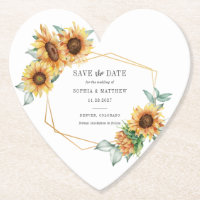 Sonnenblume Eukalyptus Geometric Save the Date