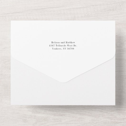 Sonnenblume Eukalyptus Geometric Script Wedding All In One Einladung (Rückseite)