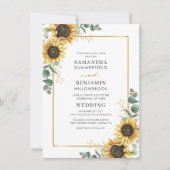 Sonnenblume Eukalyptus Geometric Wedding Einladung (Vorderseite)