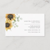 Sonnenblume Eukalyptus Greenery Florist Visitenkarte (Vorderseite)