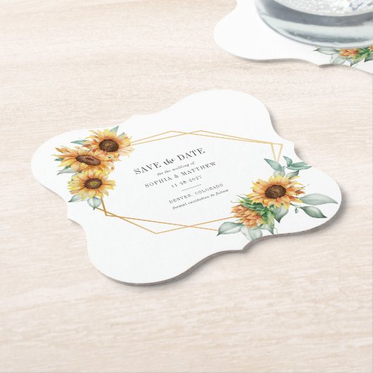 Sonnenblume Eukalyptus Greenery Geometric Rett Dat Untersetzer (angewinkelt)