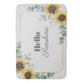 Sonnenblume Eukalyptus Greenery Geometrisches Skri Badematte (Vorderseite Vertikal)