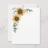 Sonnenblume Eukalyptus Greenery Script 50. Geburts Einladung (Rückseite)