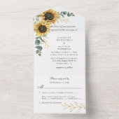Sonnenblume Eukalyptus Grüne Hochzeit All In One Einladung (Innen Boden)