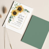 Sonnenblume Eukalyptus Grüne Save the Date Mitteilungskarte