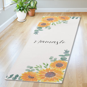 Sonnenblume Eukalyptus Grünzeug Namaste Yogamatte