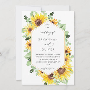 Sonnenblume & Eukalyptus MOD Florale Hochzeit Einladung