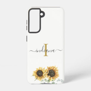 Sonnenblume Eukalyptus Monogramm Schrift Modern Samsung Galaxy Hülle