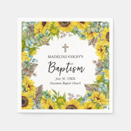 Sonnenblume Eukalyptus Palme Boho Quadrat Taufe Serviette