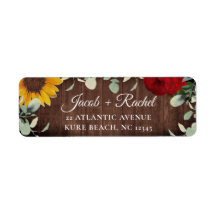 Sonnenblume Eukalyptus Rote Rose Wood Wedding Addr