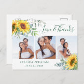 Sonnenblume Eukalyptus Rustic Vielen Dank 3 FOTO Postkarte (Vorne/Hinten)