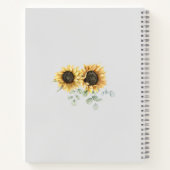 Sonnenblume Eukalyptus Wedding Gästebuch Notizblock (Rückseite)