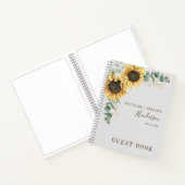Sonnenblume Eukalyptus Wedding Gästebuch Notizblock (Innenseite)