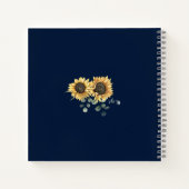 Sonnenblume Eukalyptus Wedding Gästebuch Notizblock (Rückseite)