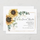 Sonnenblume Eukalyptus Wedding Save the Date (Vorne/Hinten)