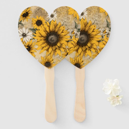 Sonnenblume Fächer (Vorne und Hinten)