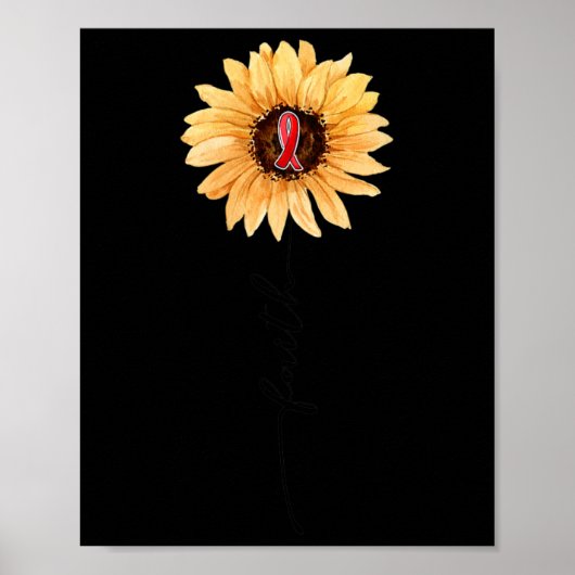 Sonnenblume FAITH Burgundy Ribbon Brain Aneurysm A Poster (Vorne)