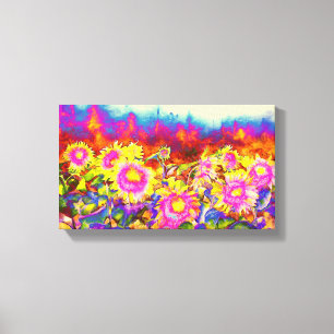 Sonnenblume fängt Solar auf Leinwanddruck