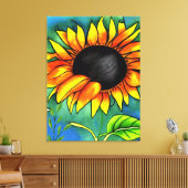 Sonnenblume Fantasie Leinwanddruck (Insitu (Wohnzimmer))