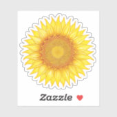 Sonnenblume Farbengelbes Mandala Aufkleber (Blatt)