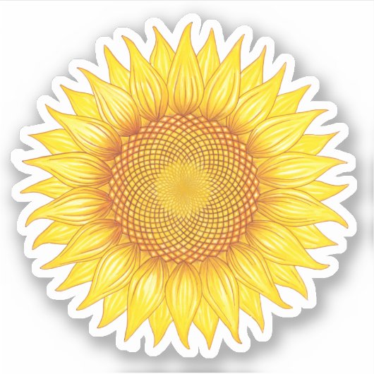 Sonnenblume Farbengelbes Mandala Aufkleber (Vorderseite)