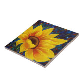 Sonnenblume Farbige Keramik Fliese (Seite)