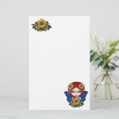 Sonnenblume-Fee-Briefpapier Briefpapier (Stehend Vorderseite)
