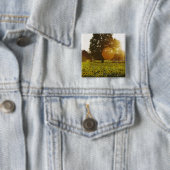 Sonnenblume-Feld am Sonnenuntergang mit einer Button (Beispiel)