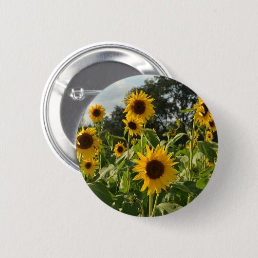 Sonnenblume-Feld Button (Vorne & Hinten)