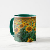 Sonnenblume-Feld in Longmont, Colorado Tasse (Vorderseite Links)