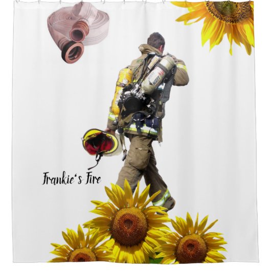 Sonnenblume Fireman Duschvorhang (Vorderseite)