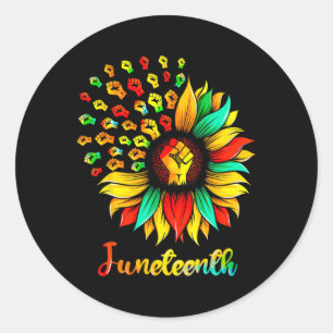 Sonnenblume Fist Juneteente Black History African Runder Aufkleber
