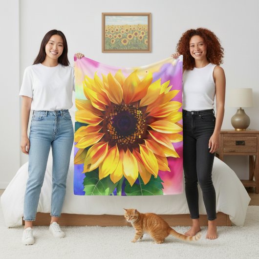 Sonnenblume Fleece Blanket für lebendige moderne Z