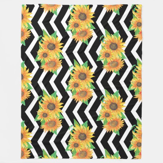 Sonnenblume Fleecedecke (Vorderseite)