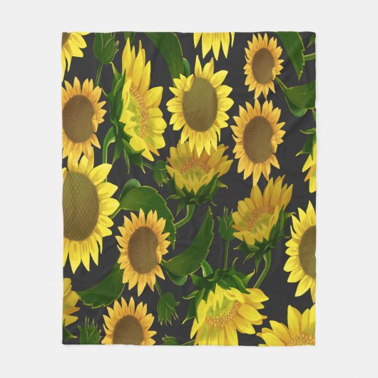 Sonnenblume Fleecedecke (Vorderseite)