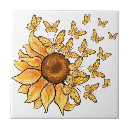 Sonnenblume Fliese (Vorderseite)