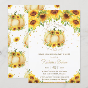 Sonnenblume Floral Kleine Pumpkin Baby Duschmädche Einladung