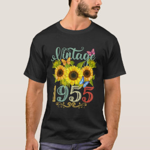 Sonnenblume Floral Schmetterling Vintage 1955 Lust T-Shirt