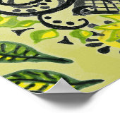 Sonnenblume Folkloremuster Poster (Ecke)