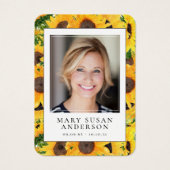 Sonnenblume Foto Beerdigung Blumengebet Karte (Vorderseite)