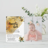 Sonnenblume | Foto Einladung zum Geburtstag (Stehend Vorderseite)