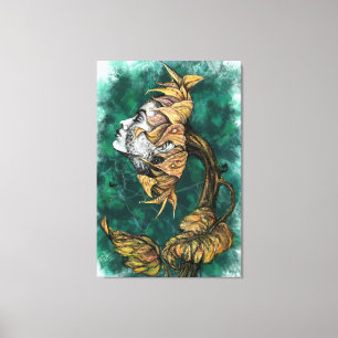Sonnenblume Frau Canvas Print Leinwanddruck