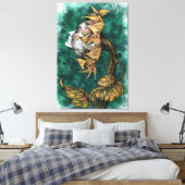 Sonnenblume Frau Canvas Print Leinwanddruck (Insitu (Schlafzimmer))