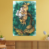 Sonnenblume Frau Canvas Print Leinwanddruck (Insitu (Wohnzimmer))