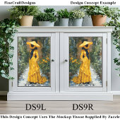 Sonnenblume Frau in gelbem Kleid DS9L Decoupage Seidenpapier