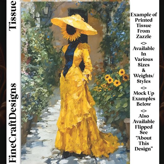Sonnenblume Frau in gelbem Kleid DS9L Decoupage Seidenpapier